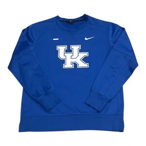 Nike Kentucky Wildcats NCAA Basketball Blue Dri Fit Pullover Sweatshirt Mens L